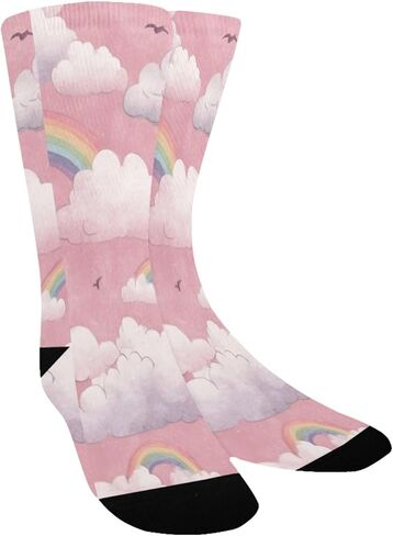 جوارب باستيل قوس قزح سماوية وردية للمشي لمسافات طويلة - جوارب شتوية حرارية سميكة دافئة للأولاد والبنات للمدرسة، والارتداء اليومي والأنشطة الخارجية in Kuwait