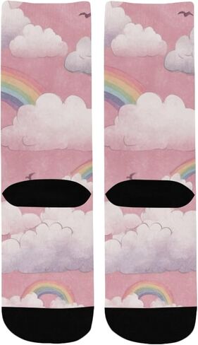 جوارب باستيل قوس قزح سماوية وردية للمشي لمسافات طويلة - جوارب شتوية حرارية سميكة دافئة للأولاد والبنات للمدرسة، والارتداء اليومي والأنشطة الخارجية in Kuwait