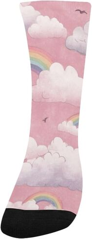 جوارب باستيل قوس قزح سماوية وردية للمشي لمسافات طويلة - جوارب شتوية حرارية سميكة دافئة للأولاد والبنات للمدرسة، والارتداء اليومي والأنشطة الخارجية in Kuwait