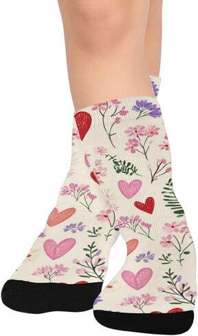 جوارب التنزه سيرًا على الأقدام على شكل قلوب باستيل - جوارب شتوية حرارية سميكة دافئة للأطفال الصغار للأولاد والبنات للمدرسة، والارتداء اليومي والأنشطة الخارجية in Kuwait