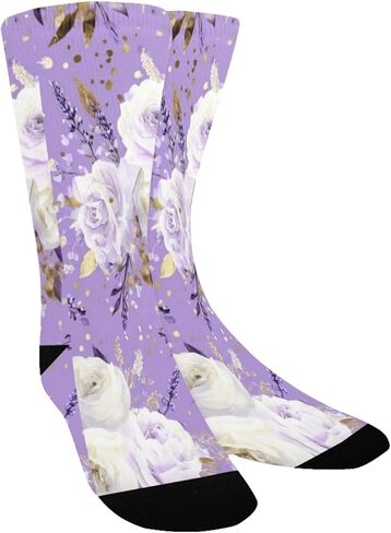 جوارب Lavenders Gold Bloom Purple للمشي لمسافات طويلة - جوارب شتوية حرارية سميكة دافئة للأولاد والبنات للمدرسة، والارتداء اليومي والأنشطة الخارجية in Kuwait