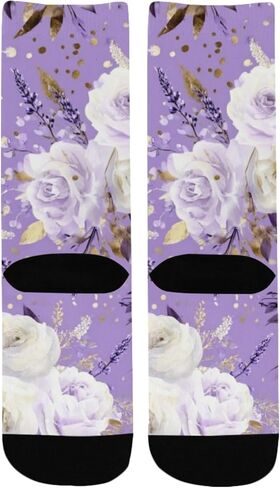 جوارب Lavenders Gold Bloom Purple للمشي لمسافات طويلة - جوارب شتوية حرارية سميكة دافئة للأولاد والبنات للمدرسة، والارتداء اليومي والأنشطة الخارجية in Kuwait