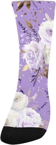 جوارب Lavenders Gold Bloom Purple للمشي لمسافات طويلة - جوارب شتوية حرارية سميكة دافئة للأولاد والبنات للمدرسة، والارتداء اليومي والأنشطة الخارجية in Kuwait