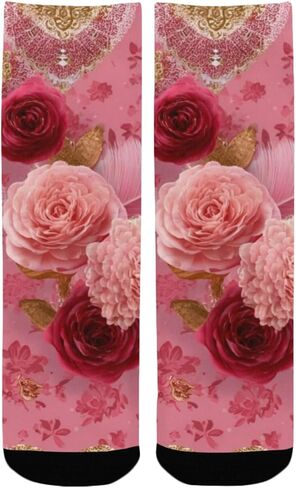 جوارب رومانسية على شكل قلب وردي للمشي لمسافات طويلة - جوارب شتوية حرارية سميكة دافئة للأطفال الصغار للأولاد والبنات للمدرسة، والارتداء اليومي والأنشطة الخارجية in Kuwait