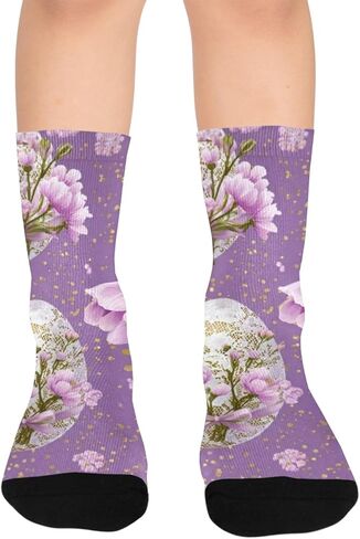 جوارب المشي لمسافات طويلة على شكل قلب أرجواني - جوارب شتوية حرارية سميكة دافئة للأولاد والبنات الصغار للمدرسة، والارتداء اليومي والأنشطة الخارجية in Kuwait