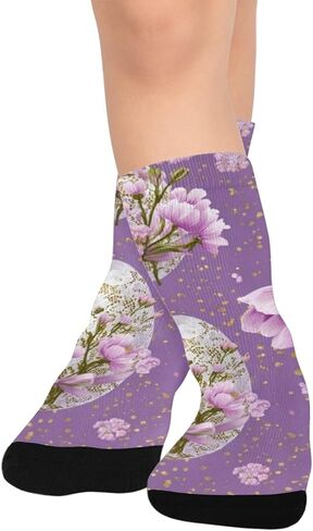 جوارب المشي لمسافات طويلة على شكل قلب أرجواني - جوارب شتوية حرارية سميكة دافئة للأولاد والبنات الصغار للمدرسة، والارتداء اليومي والأنشطة الخارجية in Kuwait