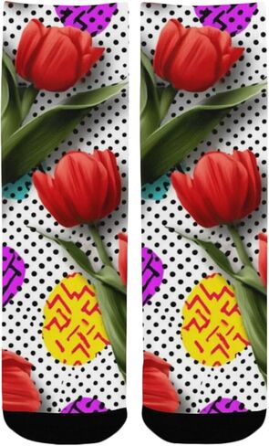 جوارب جرافيك توليب آرت للمشي لمسافات طويلة - جوارب شتوية حرارية سميكة دافئة للأطفال الصغار للأولاد والبنات للمدرسة، والارتداء اليومي والأنشطة الخارجية in Kuwait