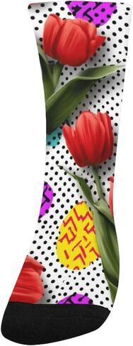 جوارب جرافيك توليب آرت للمشي لمسافات طويلة - جوارب شتوية حرارية سميكة دافئة للأطفال الصغار للأولاد والبنات للمدرسة، والارتداء اليومي والأنشطة الخارجية in Kuwait