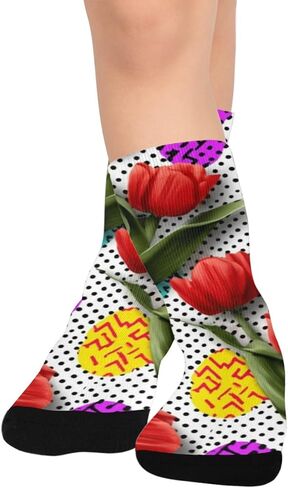 جوارب جرافيك توليب آرت للمشي لمسافات طويلة - جوارب شتوية حرارية سميكة دافئة للأطفال الصغار للأولاد والبنات للمدرسة، والارتداء اليومي والأنشطة الخارجية in Kuwait