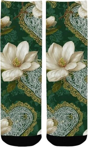 جوارب ماغنوليا وقلب أخضر للمشي لمسافات طويلة - جوارب شتوية حرارية سميكة دافئة للأطفال الصغار للأولاد والبنات للمدرسة، والارتداء اليومي والأنشطة الخارجية in Kuwait