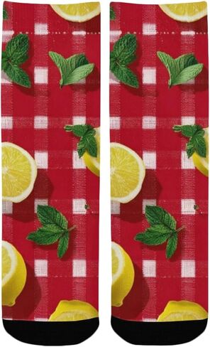 جوارب المشي لمسافات طويلة باللون الأحمر الليموني والنعناع - جوارب شتوية حرارية سميكة دافئة للأولاد والبنات للمدرسة، والارتداء اليومي والأنشطة الخارجية in Kuwait