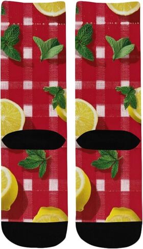 جوارب المشي لمسافات طويلة باللون الأحمر الليموني والنعناع - جوارب شتوية حرارية سميكة دافئة للأولاد والبنات للمدرسة، والارتداء اليومي والأنشطة الخارجية in Kuwait