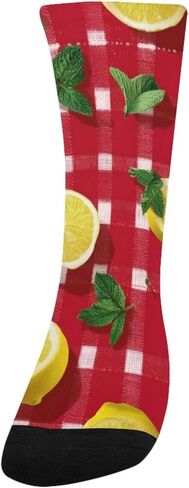 جوارب المشي لمسافات طويلة باللون الأحمر الليموني والنعناع - جوارب شتوية حرارية سميكة دافئة للأولاد والبنات للمدرسة، والارتداء اليومي والأنشطة الخارجية in Kuwait