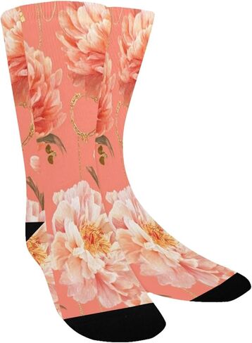 جوارب المشي لمسافات طويلة باللون الذهبي على شكل زهور الفاوانيا - جوارب شتوية حرارية سميكة دافئة للأطفال الصغار للأولاد والبنات للمدرسة، والارتداء اليومي والأنشطة الخارجية in Kuwait