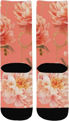 جوارب المشي لمسافات طويلة باللون الذهبي على شكل زهور الفاوانيا - جوارب شتوية حرارية سميكة دافئة للأطفال الصغار للأولاد والبنات للمدرسة، والارتداء اليومي والأنشطة الخارجية in Kuwait