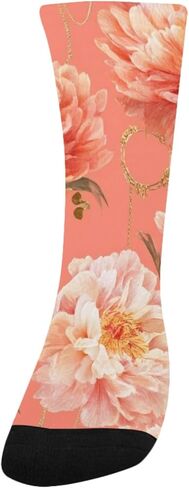 جوارب المشي لمسافات طويلة باللون الذهبي على شكل زهور الفاوانيا - جوارب شتوية حرارية سميكة دافئة للأطفال الصغار للأولاد والبنات للمدرسة، والارتداء اليومي والأنشطة الخارجية in Kuwait