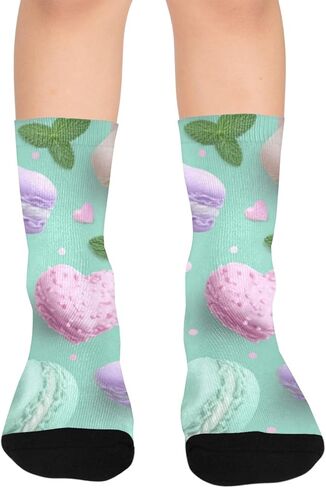 جوارب المشي لمسافات طويلة باللون الأخضر من Macaron Art - جوارب دافئة سميكة للشتاء الحراري للأولاد والبنات الصغار للمدرسة، والارتداء اليومي والأنشطة الخارجية in Kuwait