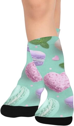 جوارب المشي لمسافات طويلة باللون الأخضر من Macaron Art - جوارب دافئة سميكة للشتاء الحراري للأولاد والبنات الصغار للمدرسة، والارتداء اليومي والأنشطة الخارجية in Kuwait