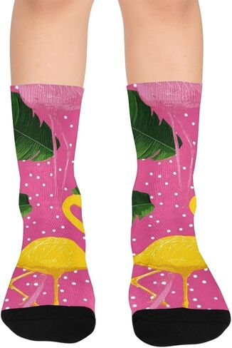 جوارب طيور النحام الوردية والذهبية للمشي لمسافات طويلة - جوارب شتوية حرارية سميكة دافئة للأطفال الصغار للأولاد والبنات للمدرسة، والارتداء اليومي والأنشطة الخارجية in Kuwait