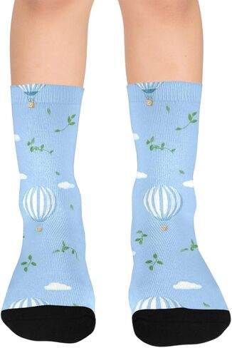 جوارب Coastal Flight Motif Blue للمشي لمسافات طويلة - جوارب شتوية حرارية سميكة دافئة للأولاد والبنات الصغار للمدرسة، والارتداء اليومي والأنشطة الخارجية in Kuwait