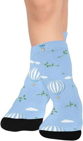 جوارب Coastal Flight Motif Blue للمشي لمسافات طويلة - جوارب شتوية حرارية سميكة دافئة للأولاد والبنات الصغار للمدرسة، والارتداء اليومي والأنشطة الخارجية in Kuwait