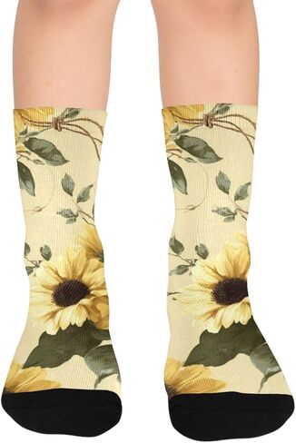 جوارب عباد الشمس الربيعية للمشي لمسافات طويلة - جوارب شتوية حرارية سميكة دافئة للأولاد والبنات الصغار للمدرسة، والارتداء اليومي والأنشطة الخارجية in Kuwait