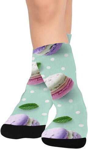 جوارب Macaron Hearts Treat Art للمشي لمسافات طويلة - جوارب شتوية حرارية سميكة دافئة للأولاد والبنات للمدرسة، والارتداء اليومي والأنشطة الخارجية in Kuwait