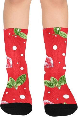 جوارب Polka Dot Kiss الحمراء للمشي لمسافات طويلة - جوارب شتوية حرارية سميكة دافئة للأولاد والبنات للمدرسة، والارتداء اليومي والأنشطة الخارجية in Kuwait