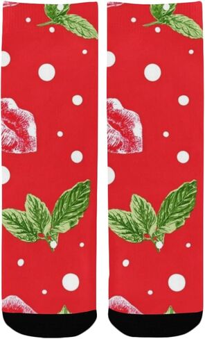 جوارب Polka Dot Kiss الحمراء للمشي لمسافات طويلة - جوارب شتوية حرارية سميكة دافئة للأولاد والبنات للمدرسة، والارتداء اليومي والأنشطة الخارجية in Kuwait