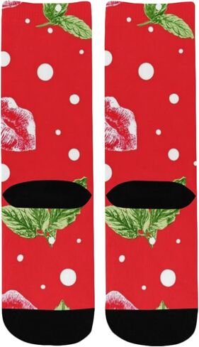 جوارب Polka Dot Kiss الحمراء للمشي لمسافات طويلة - جوارب شتوية حرارية سميكة دافئة للأولاد والبنات للمدرسة، والارتداء اليومي والأنشطة الخارجية in Kuwait