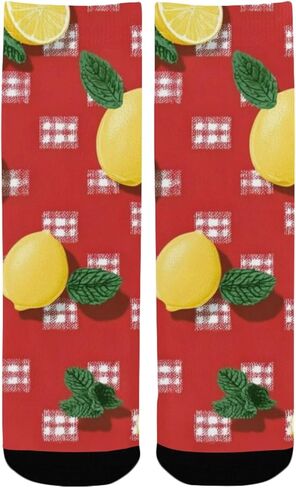 جوارب المشي لمسافات طويلة بالليمون الأحمر والنعناع - جوارب شتوية حرارية سميكة دافئة للأولاد والبنات للمدرسة، والارتداء اليومي والأنشطة الخارجية in Kuwait