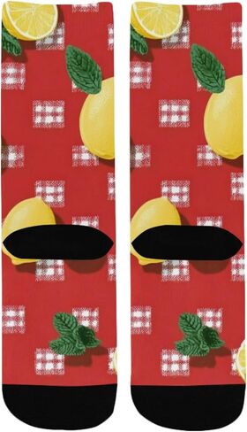 جوارب المشي لمسافات طويلة بالليمون الأحمر والنعناع - جوارب شتوية حرارية سميكة دافئة للأولاد والبنات للمدرسة، والارتداء اليومي والأنشطة الخارجية in Kuwait