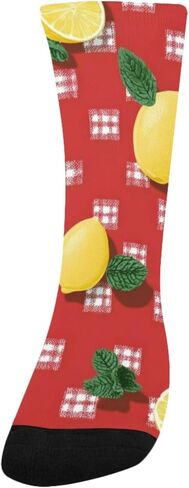 جوارب المشي لمسافات طويلة بالليمون الأحمر والنعناع - جوارب شتوية حرارية سميكة دافئة للأولاد والبنات للمدرسة، والارتداء اليومي والأنشطة الخارجية in Kuwait