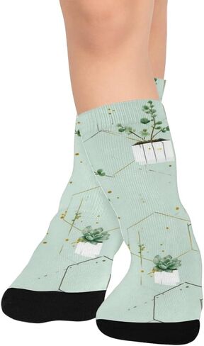 جوارب المشي لمسافات طويلة باللون الأخضر البسيط - جوارب شتوية سميكة دافئة للأولاد والبنات الصغار للمدرسة، والارتداء اليومي والأنشطة الخارجية in Kuwait