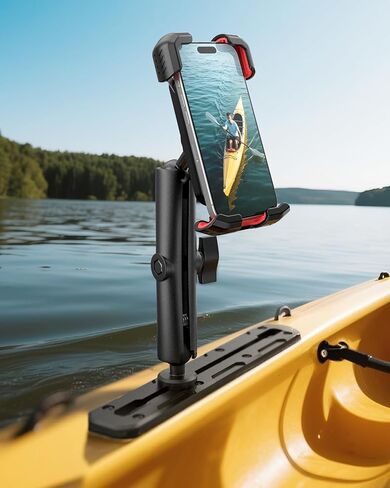 حامل هاتف كاياك 2025 مع ذراع مقبس 5.9 بوصة ومحولات كرة 1 بوصة، حامل هاتف كاياك قابل للتعديل 360 درجة متوافق مع هواتف 4.7-6.9 بوصة، ملحقات قضبان كاياك in Kuwait