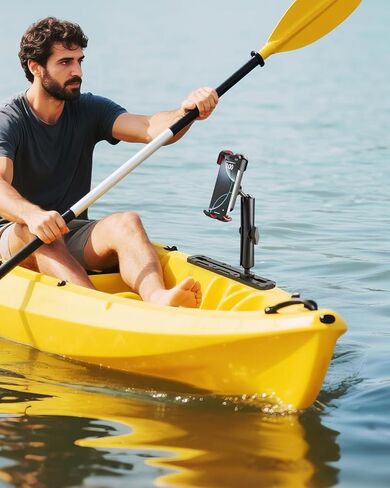 حامل هاتف كاياك 2025 مع ذراع مقبس 5.9 بوصة ومحولات كرة 1 بوصة، حامل هاتف كاياك قابل للتعديل 360 درجة متوافق مع هواتف 4.7-6.9 بوصة، ملحقات قضبان كاياك in Kuwait