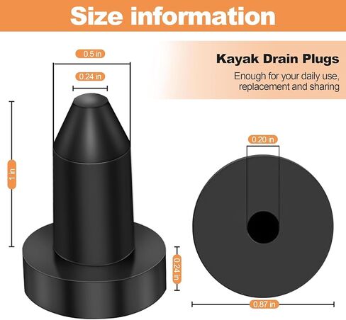 8 Pack 1/2" Kayak Drain Plug Push for Sundolphin Pelican Kayaks Pond Prowler 4985616 Aruba 8 SS, Aruba 10, Bali 8, Excursion 10 and Most Other Kayak in Kuwait