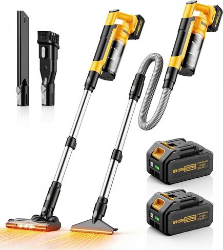 qimedo 8000mAh Cordless Vacuum Cleaner with 2 Batteries, 700W Powerful Suction, 90 Inch Extension Tube & 2L Dust Cup, 7 in 1 Stick Vacuum for Home, Hardwood Floor, Pet Hair, Dorm in Kuwait