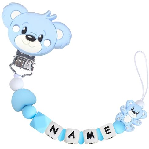 Personalized Baby Pacifier Clips With Name Personalized Stroller Clip Teddy Bear Baby Gifts (Bear) in Saudi Arabia