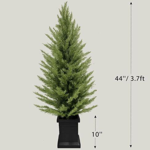 مجموعة توبيرية من طراز Cypress في الهواء الطلق ، الأشجار ذات 4 قدم ، أشجار الشرفة الخضراء ، الأشجار الخضراء المزيفة في الهواء الطلق مع وعاء قوي للشرفة الداخلية في الهواء الطلق in Kuwait