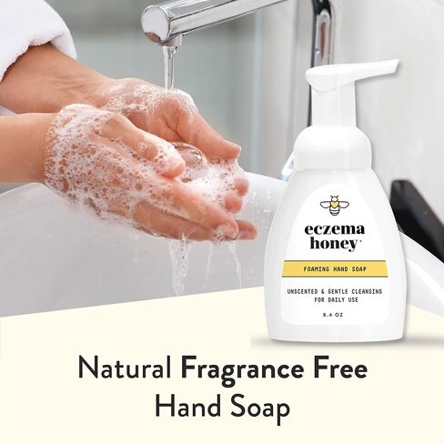 ECZEMA HONEY Gentle Foaming Hand Soap - Gentle Cleanser for Dry Hands - Non-Toxic Unscented Hand Soap - Natural Hand Cleaner for Bathroom & Kitchen - Organic Honey Handwash (8.4 Oz) in Kuwait