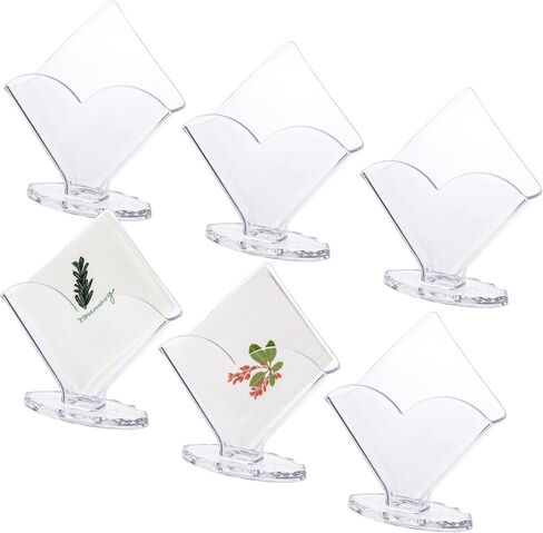 6 Pack Napkin Holder Acrylic Cocktail Napkin Holder for Bathroom Kitchen Dining Table, Coffee Filter Holder Hotel Restaurant décor, Clear in Saudi Arabia