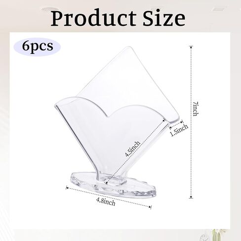 6 Pack Napkin Holder Acrylic Cocktail Napkin Holder for Bathroom Kitchen Dining Table, Coffee Filter Holder Hotel Restaurant décor, Clear in Saudi Arabia