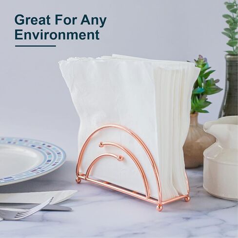 Modern Napkin Holder for Tables - Half Circle - Rose Gold - Tabletop - Free Standing Napkin Holder by Museo in Kuwait