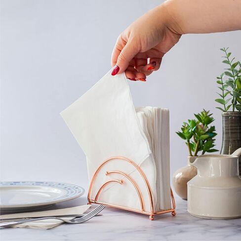 Modern Napkin Holder for Tables - Half Circle - Rose Gold - Tabletop - Free Standing Napkin Holder by Museo in Kuwait
