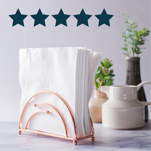 Modern Napkin Holder for Tables - Half Circle - Rose Gold - Tabletop - Free Standing Napkin Holder by Museo in Kuwait