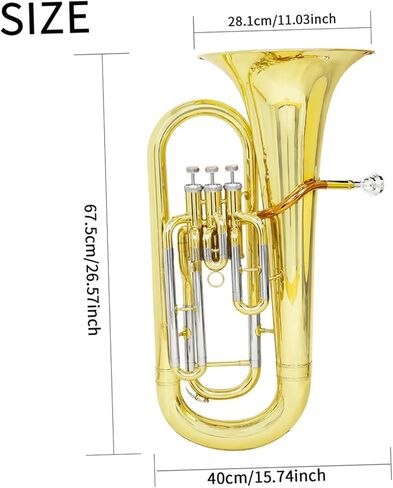 Beginner Tuba Three Key Euphonium in Bb A Beginner and Professional Playing Instrument in Kuwait