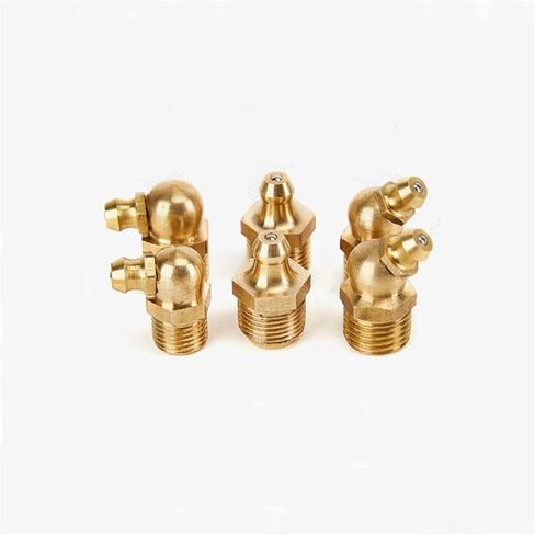 أجهزة OSNEEOIY 10 قطع M6 M8 M10 M12 M14 M16 ذكر خيط نحاسي مستقيم نوع الكوع الزيت الهيدروليكي زيرك الشحوم أنبوب الحلمة وصلة تركيب الأنابيب (90 درجة، M10x1) in Kuwait