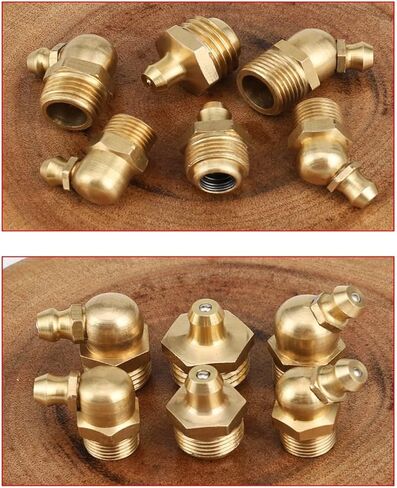 أجهزة OSNEEOIY 10 قطع M6 M8 M10 M12 M14 M16 ذكر خيط نحاسي مستقيم نوع الكوع الزيت الهيدروليكي زيرك الشحوم أنبوب الحلمة وصلة تركيب الأنابيب (90 درجة، M12x1) in Kuwait