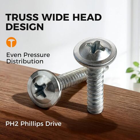 300 PCs #8 x 2 Truss Head Sheet Metal Screws - M4.2 x 50 Zinc Plated Phillips Drive Carbon Steel Wide Head Screws for Thin Metal in Saudi Arabia
